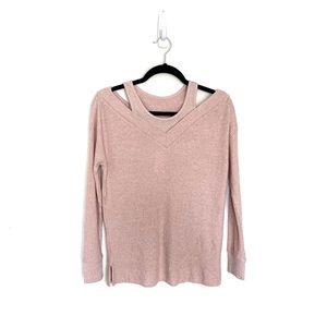 NWT Anthropologie Pink Ribbed Knit Sweater Top